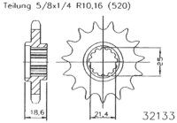 ESJOT Antriebsritzel "32133" 520, Stahl 15...