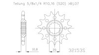 ESJOT Antriebsritzel "32153" 520 Stahl R 15...