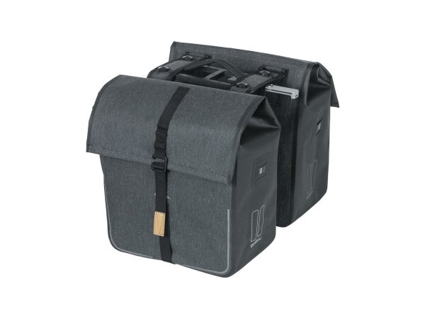 BASIL Doppeltasche "Urban Dry MIK" Volumen: 50 l,  charcoal melee