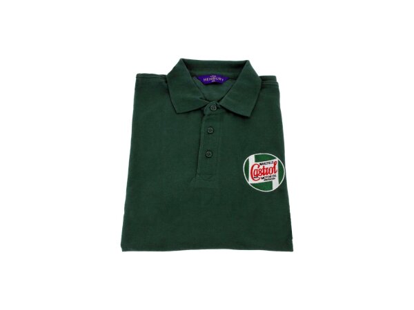 CASTROL Poloshirt "Classic" Mit kleinem gestickten Gr. M, grün