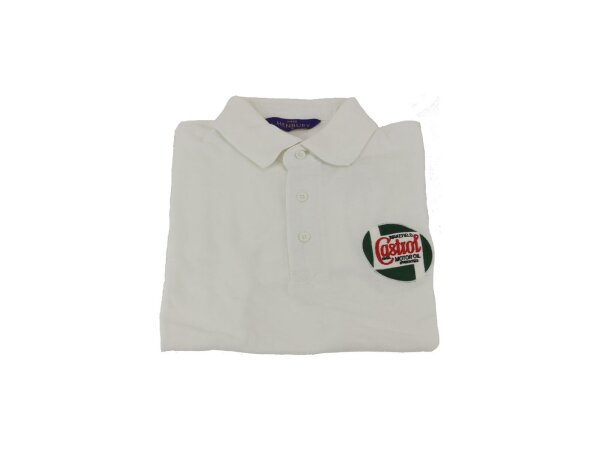 CASTROL Poloshirt "Classic" Mit kleinem  Gr. M, weiß