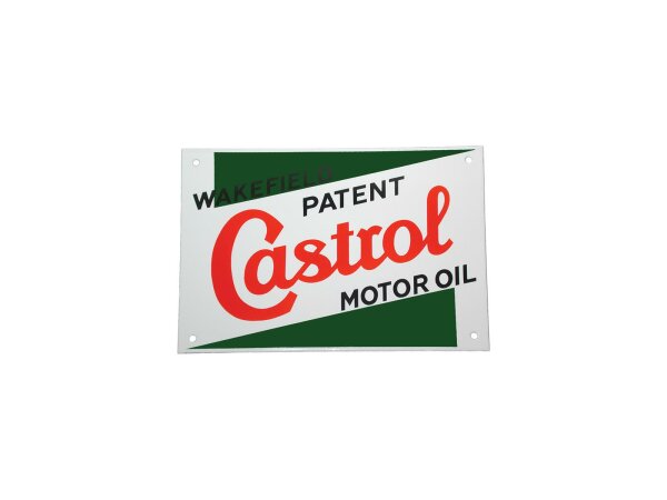 CASTROL Schild "Classic" Glasbeschichtet Maße (B x H): 225 x 180 mm