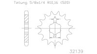 ESJOT Antriebsritzel "32139" 520, Stahl 15...