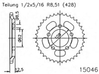 ESJOT Kettenrad "15046" 428, Stahl 49 Zähne