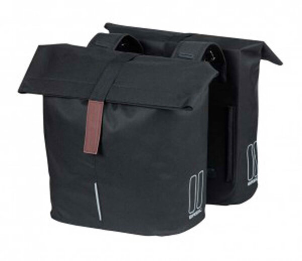 doppelpacktasche basil city schwarz, 30x18x49cm