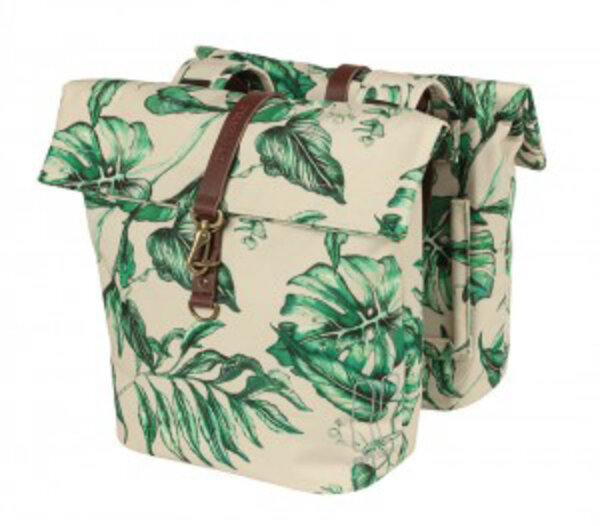 doppelpacktasche basil ever-green sandshell beige, 28x16x35cm