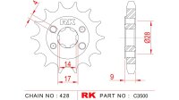 RK Antriebsritzel "3500" 428, Stahl 13 Zähne