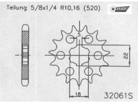 ESJOT Antriebsritzel "32061" 520, Stahl 12...