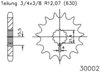 ESJOT Antriebsritzel "30002" 630, Stahl 15...