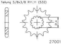 ESJOT Antriebsritzel "27001" 532, Stahl 15...