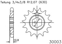 ESJOT Antriebsritzel "30003" 630, Stahl 14...