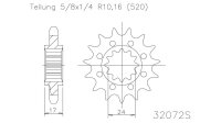 ESJOT Antriebsritzel "32072" 520, Stahl 15...