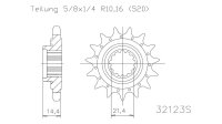 ESJOT Antriebsritzel "32123" 520, Stahl  14...