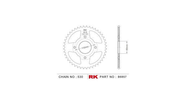 RK Kettenrad "6857" 530, Stahl, silber 35 Zähne