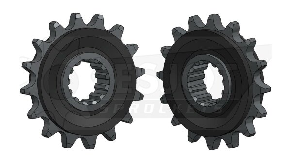 ESJOT Antriebsritzel "29017" 525, Stahl 16 Zähne, gummierte Version zur Geräuschreduzierung