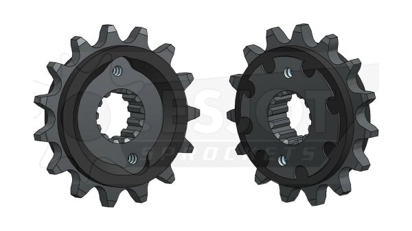 ESJOT Antriebsritzel "29005" 525, Stahl 15 Zähne, gummierte Version zur Geräuschreduzierung