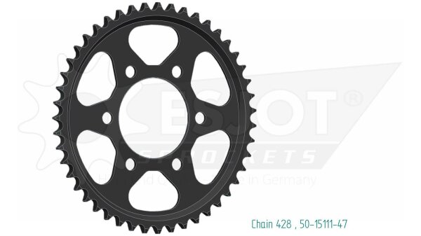 ESJOT Kettenrad "15111" 428, Stahl, schw 47 Zähne