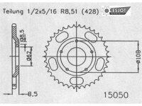 ESJOT Kettenrad "15050" 428, Stahl 55 Zähne