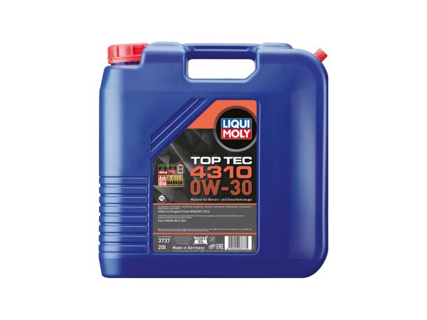 LIQUI MOLY Motoröl "Top Tec 4310" SAE 0W 20 l Kanister