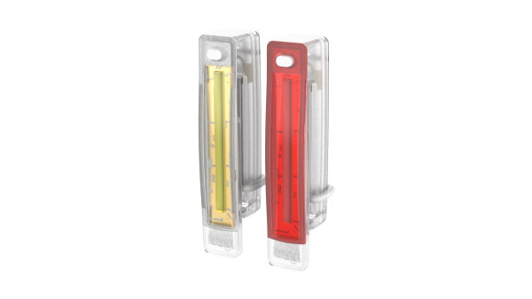 KNOG Sicherheitsleuchte "Plus Free" Supe "Twinpack", Front + Rear, Leuchten: transparent