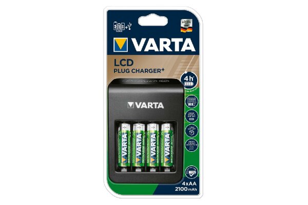 VARTA Ladegerät LCD PlugCharger M4xAA 56706