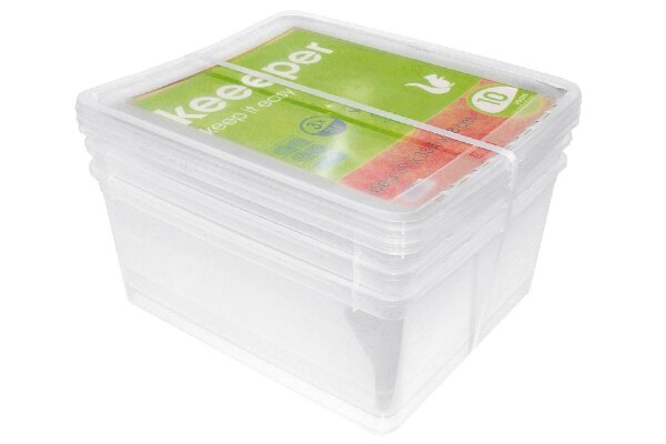 KEEEPER Aufbewahrungsbox Bea 18l 39x33,5x18cm transparent 3er Set