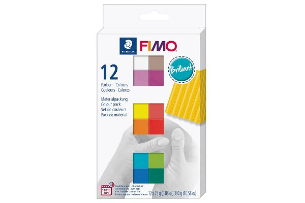 STAEDTLER Modelliermasse Fimo soft  Brilliantfarben 12er sort.