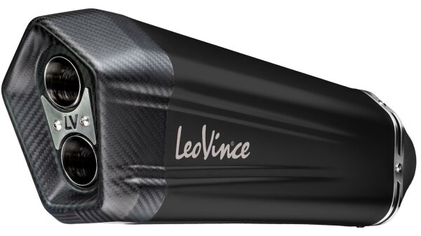 LEOVINCE Schalldämpfer "SBK LV-12 Black  15303B, Slip-On, Endkappe Carbon, Gewicht: 5,47 kg (Original 5,7 kg) (auch passend für Fahrzeuge mit OEM Koffer)