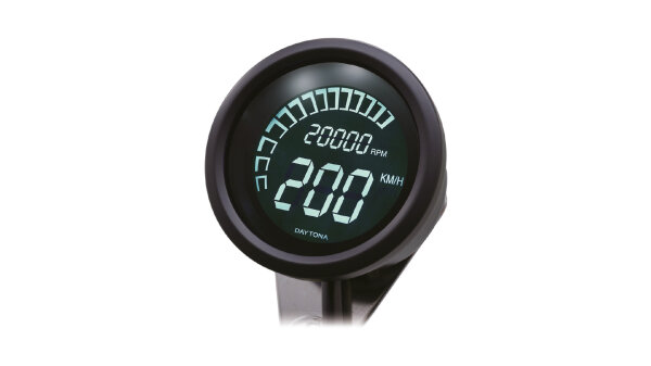 DAYTONA Tachometer "Velona 60 Dark Twin" Anzeige bis 399 km/H, 20.000 U/min