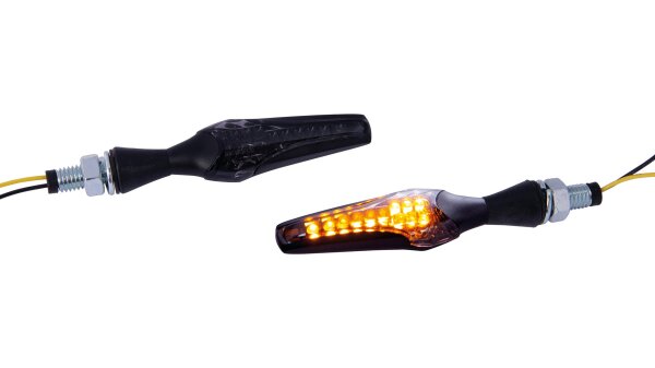 SPEC-X LED-Blinker "Notre" Schlanker Lau schwarz, kurzarm 20 mm