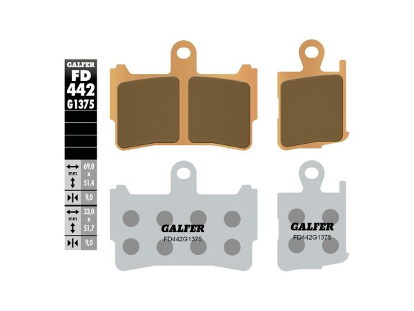 GALFER Bremsbelag "FD442" G1375, Sinterm