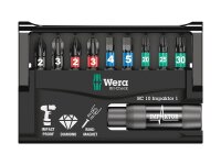 WERA Bitsatz "Bit-Check 10 Impaktor 1" 1/4", mit a 10-tlg.