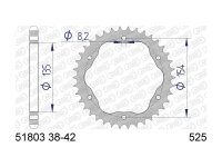 AFAM Kettenrad "51803" 525, Aluminium, s 42...