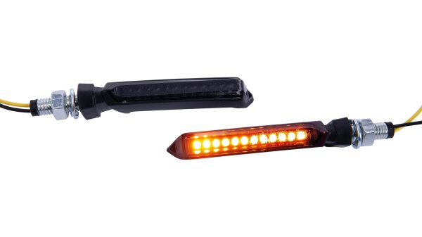 SPEC-X LED-Blinker "Noquattro" Schlanker schwarz, kurzarm 10 mm