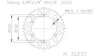 ESJOT Kettenrad "32233" 520, Aluminium,  48...