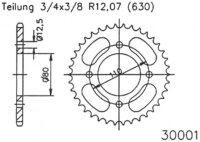 ESJOT Kettenrad "30001" 630, Stahl, schw 41...