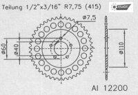 ESJOT Kettenrad "12200" 415, Aluminium,  44...