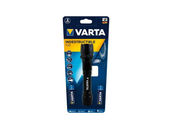 VARTA Taschenlampe "Indestructible F20" Batteriebe Länge: 163,5 m