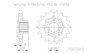 ESJOT Antriebsritzel "29034" 525, Stahl 18...