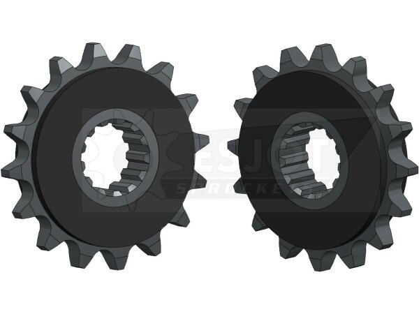 ESJOT Antriebsritzel "35023" 530, Stahl 16 Zähne, gummierte Version zur Geräuschreduzierung