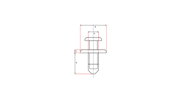 SPEC-X Druckniete Kunststoff, VE: 10 Stü Maße (AxBxCxD): 5,6 x 13,7 x 3,6 x 13,0 mm