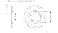 Kettenrad, silber 51 Z., S53 Mofa