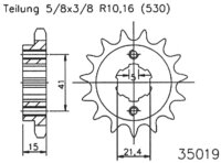 ESJOT Antriebsritzel "35019" 530, Stahl 15...