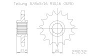 ESJOT Antriebsritzel "29032" 525, Stahl 16...