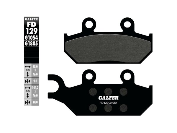 GALFER Bremsbelag "FD129" Satz G1054, Organisch Standard