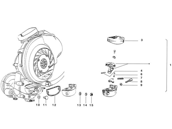 Schaltraste Piaggio PX Schaltraste kpl.