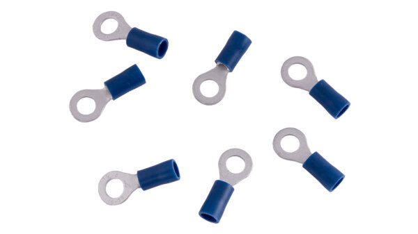 Ringverbinder Isolierte Quetschverbinder Querschnitt: 1,5 - 2,5 mm², Ösenloch: 5,3 mm / M5, blau (DRESSELHAUS) Abgabe nur in Packung zu 7 Stück, Preis per Packung