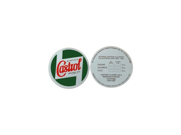 CASTROL Aufkleber "Classic" Ölwechsel, für die Windschutzscheibe, rund Ø 76 mm