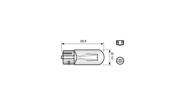 Glassockellampe Sockel W2,1 x 9,5d PHILIPS, 12 V 3 W