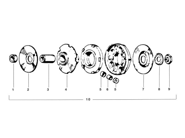 Ersatz für Kupplung Moped, vorne Rollenkern (5